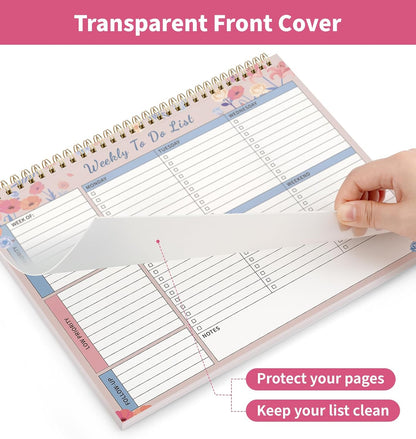 104 Pgs Weekly To Do List Notepad, 52 Duplex-Printed Undated Sheets 100 GSM（8.5"×11") Weekly Desk Planner For Work Home School Office Desk Accessories Supplies & Goal Setting Tasks - Green