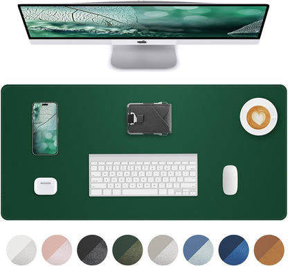 AFIING Desk Pad Protector 23.6" x 13.7" - Non-Slip Waterproof PU Leather Desk Mat for Mouse, Keyboard, Laptop, Office and Home Workspace (Beige)