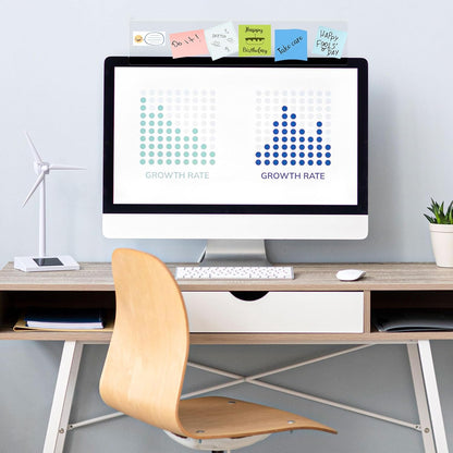 DOLLAR BOSS Monitor Memo Boards for Computers 2 Pcs Office Desk Accessories 11" x 3.1" Transparent Acrylic Monitor Side Panel Multifunction Message Board Screen Note Holder for Office Home Work Desk