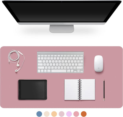 Leather Desk Pad Protector,Non-Slip Desk Pad,on-Slip PU Leather Large Mouse Pad,Easy Clean Desk Protecor Mat,Writing Pad for Office Work/Home/Decor(Black, 23.6" x 13.7")