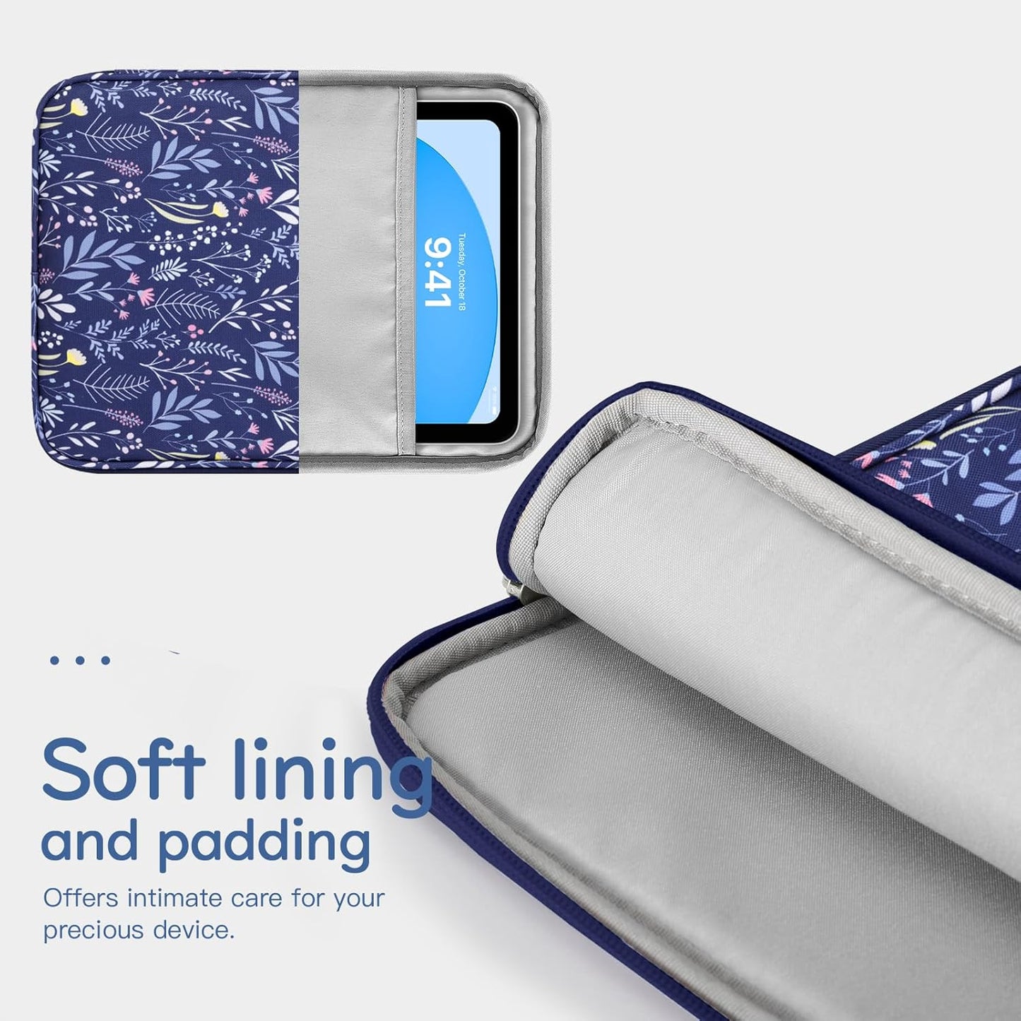 Dadanism 9-11" Tablet Sleeve Bag Carrying Case for iPad (A16) 11th Gen 11", iPad 10th Gen 10.9" Air 5/4, iPad Air M4/Pro 11", iPad 9/8/7th, Galaxy Tab A11+ Plus 11", Remarkable 2 10.3", Black