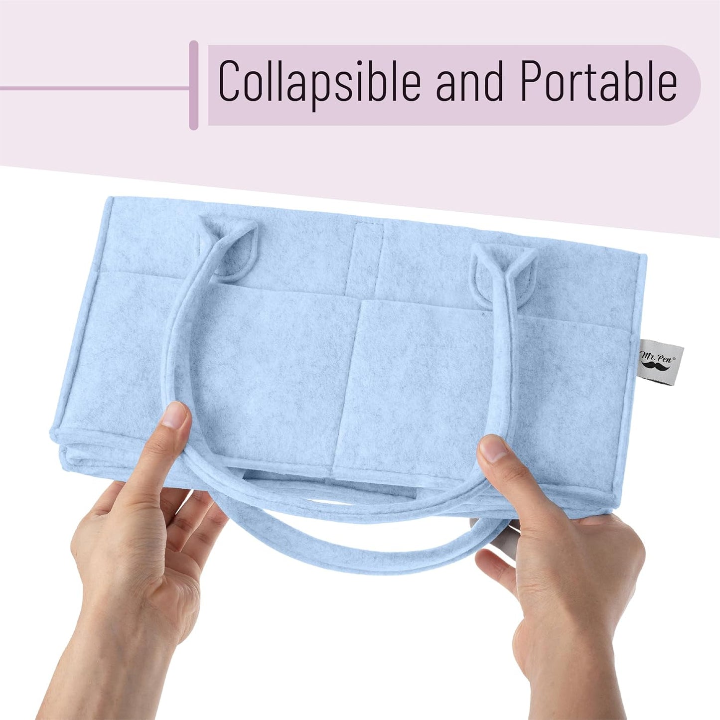 Mr. Pen- Baby Diaper Caddy Organizer, Gray, Medium, Nursery Storage Bin and Car Organizer for Diapers and Baby Wipes