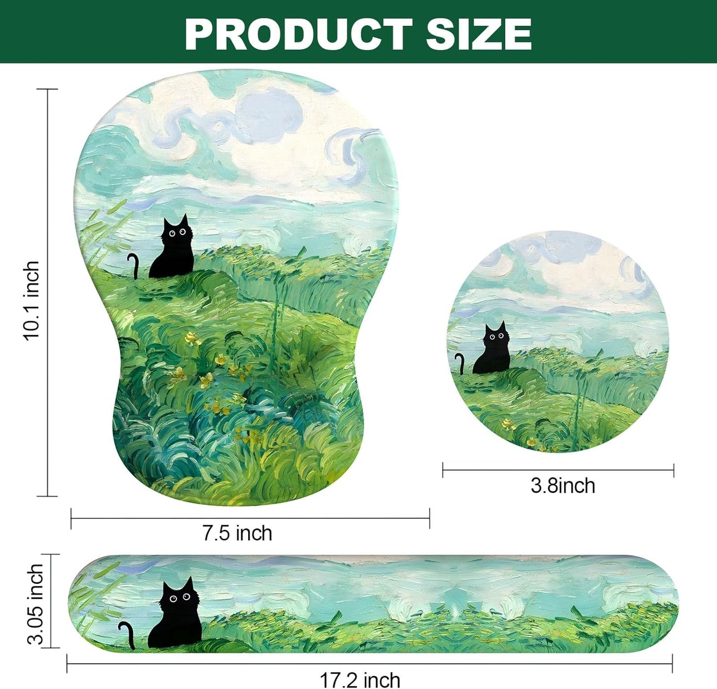 Ergonomic Mouse Pad with Wrist Rest and Keyboard Wrist Rest, Gel Mousepad and Wrist Rest for Computer Keyboard, Pain Relief, Non-Slip PU Base, Mouse Pad with Wrist Support for Gaming, Office, Brown