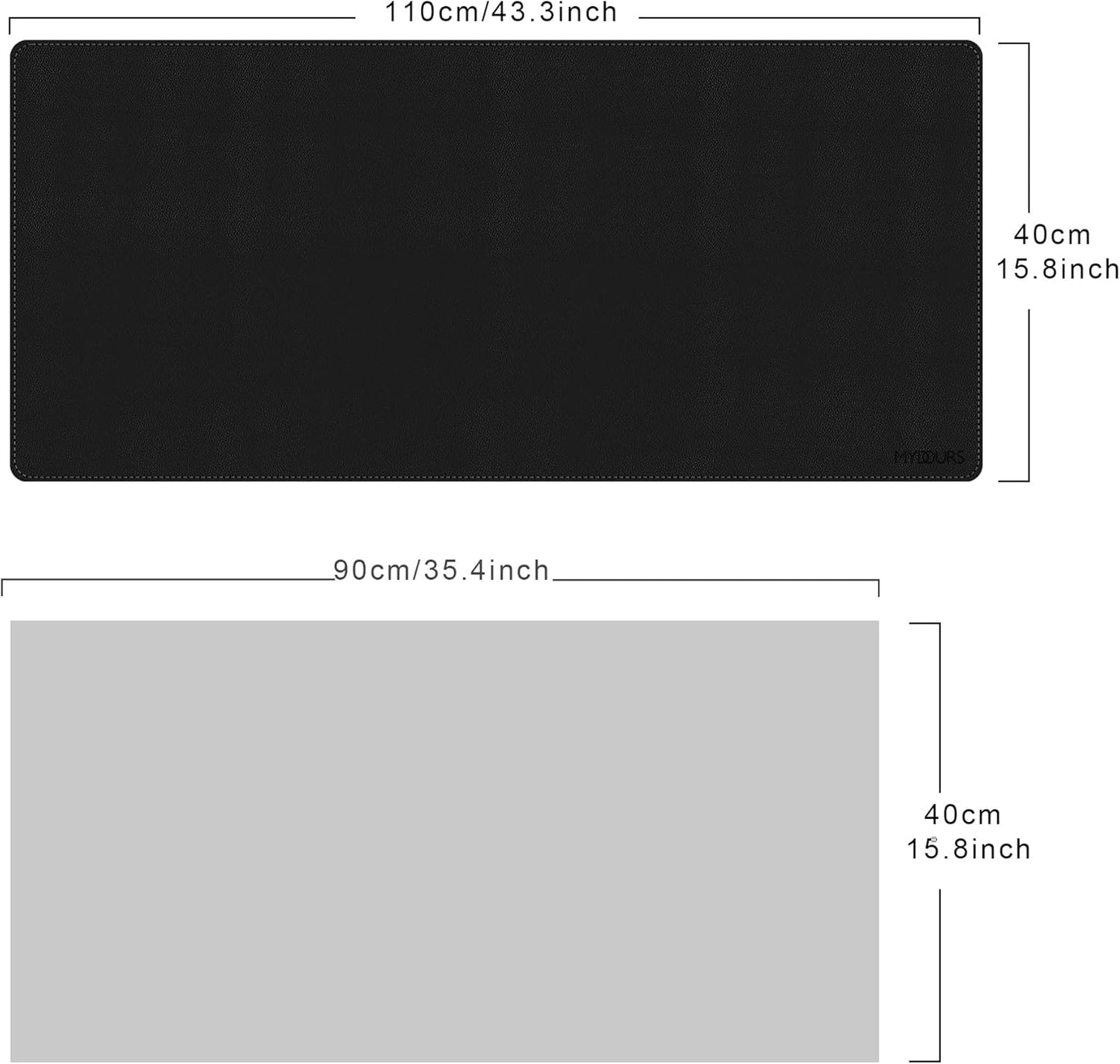 Mydours 40" x 20" Extra Large Desk Mat, PU Leather & Cork Desk Pad, Large XXL Desk Mouse Pad for Workstation, Office, Home, Computer Desk Mat with Keyboard & Mouse (Black)