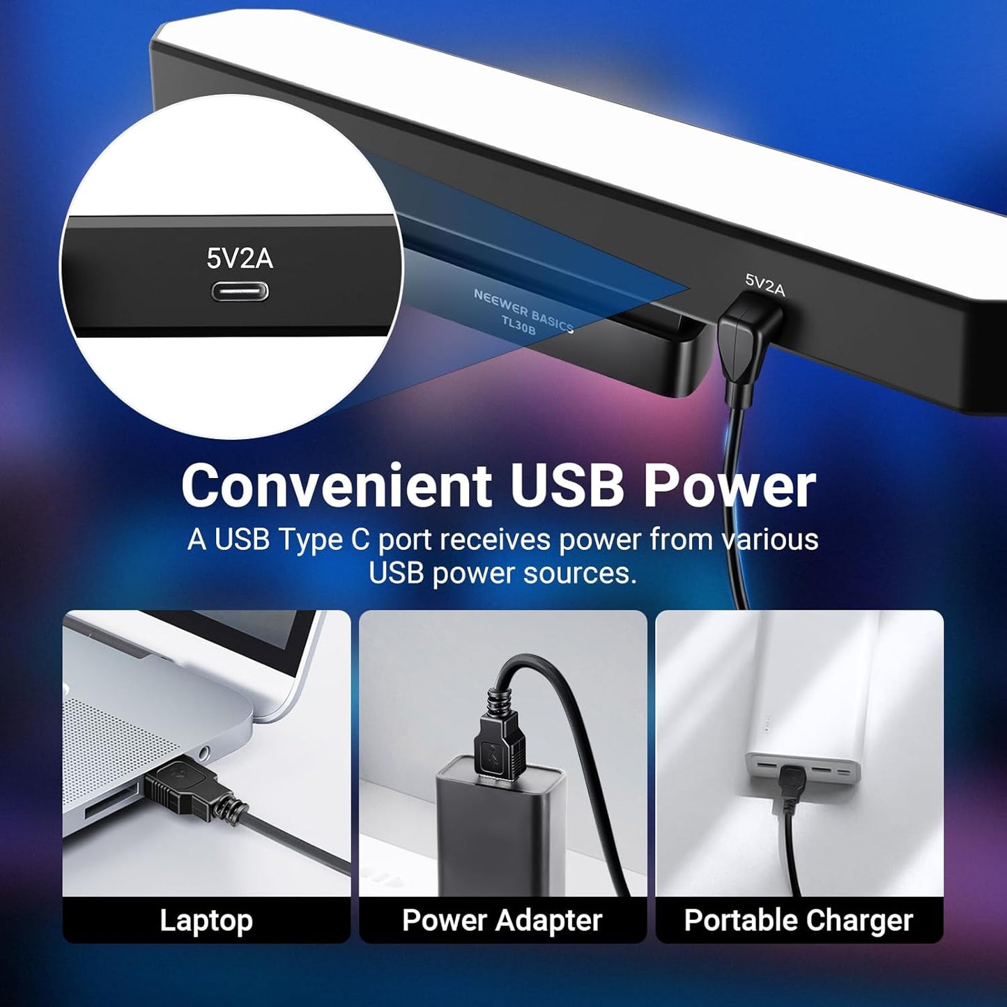 NEEWER Basics 12W Dual Monitor Light Bar with Stands, LED Lamp for Home Office Video Conference Lighting Desk Computer Laptop Webcam Zoom Streaming, Bi Color, Remote/Touch Control Dimmable, L10
