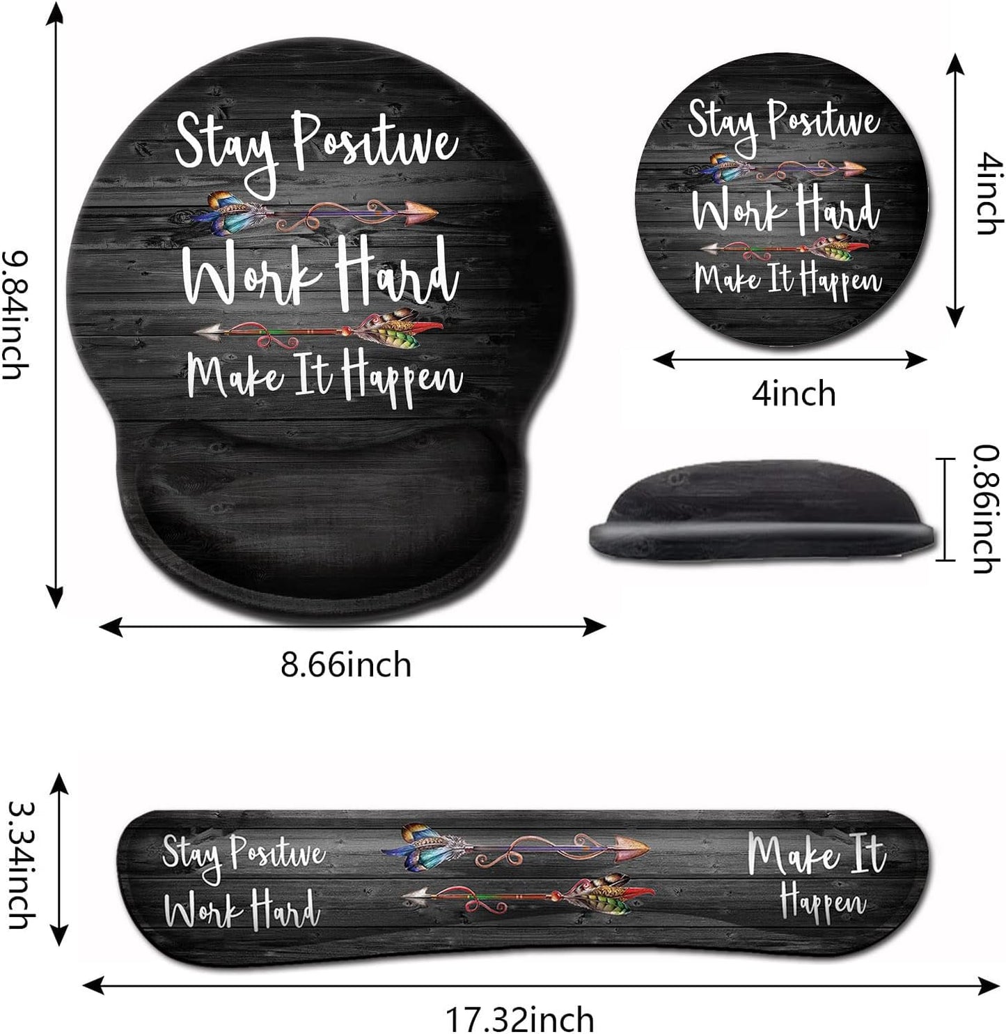 Mouse Pad with Wrist Support, Ergonomic Gel Mouse Pad Beautiful Flowers,Pink Hyacinths on Wood Panel，Non-Slip Durable, Memory Foam Keyboard Wrist Rest, Suitable for Office Typing Games