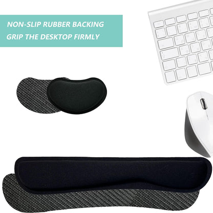Keyboard Wrist Rest Mouse Wrist Support Set, Memory Foam Wrist Rest Pad for Computer Laptop Keyboard Mouse, Ergonomic Wrist Cushion Support for Typing Pain Relief, Gaming Home Office, Flowers Grass
