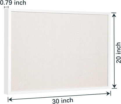 OWLKELA 12"x16" inch Bulletin Board with Linen, White Wood Style Frame, with 10 Pushpins, Linen Cork Board, Ideal for School, Home & Office