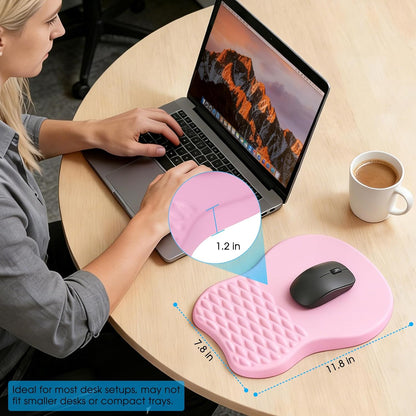 MROCO Ergonomic Mouse Pad with Wrist Support, Memory Foam Wrist Rest Mouse Pad, Non-Slip Base, Smooth Surface for Office & Home, Black
