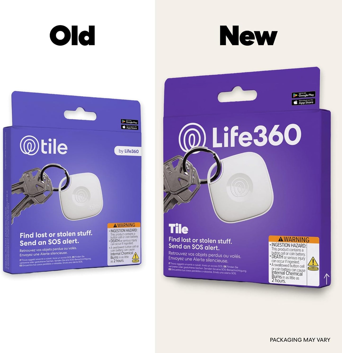 Life360 Tile - Bluetooth Tracker, Keys Finder and Item Locator for Keys, Bags and More. Phone Finder. Both iOS and Android Compatible. 2-Pack (Black/White)