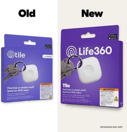 Life360 Tile - Bluetooth Tracker, Keys Finder and Item Locator for Keys, Bags and More. Phone Finder. Both iOS and Android Compatible. 2-Pack (Black/White)