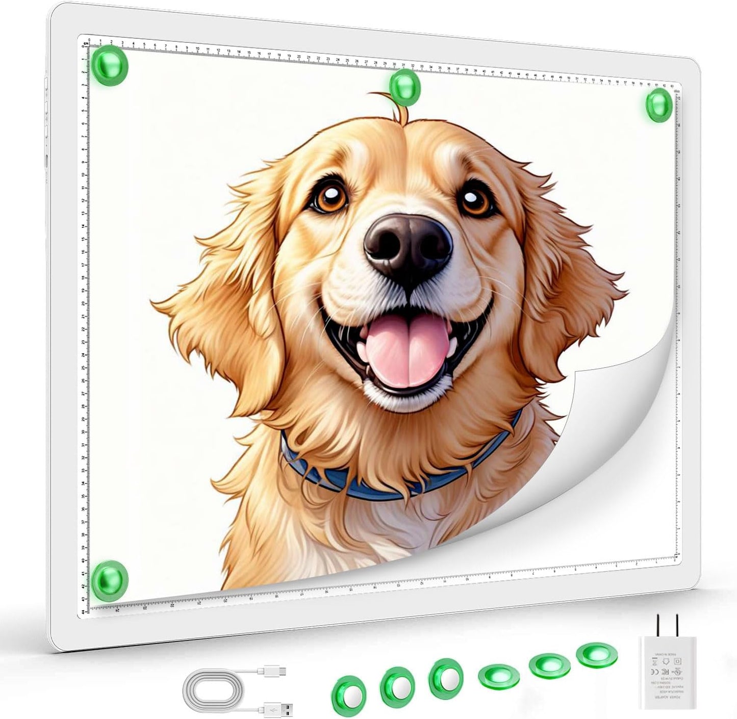 Zocelight Rechargeable A4 Tracing Light Box with Padded Case,Ultra Bright Led Light Pad with Physical Button,Wireless Light Board for Diamond Painting,Dimmable 9000LUX Lightbox for Tracing and Drawing