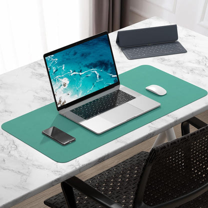 Hsurbtra Desk Pad, 23.6" x 13.8" PU Leather Desk Mat, M Extended Mouse Pad, Waterproof Desktop Blotter Protector, Non-Slip Ultra Thin Small Laptop Keyboard Writing Mat for Office Home, Pink
