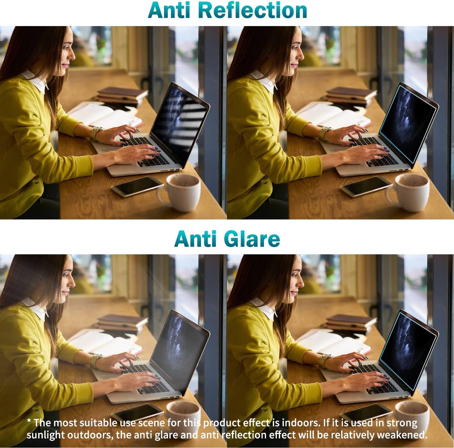 F FORITO 2-Pack 15.6 Inch Anti Blue Light Laptop Screen Protector, Eye Protection Anti Glare Matte Computer Screen Cover for 15.6" Laptop with 16:9 Aspect Ratio, Reduce Eye Strain and Touch Sensitive