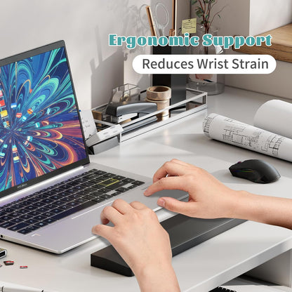 Wooden Wrist Rest, 11.8-inch Length and 22mm Thickness for Small Keyboard, Bamboo Wood Palm Rest, Ergonomic Design for Mechanical Gaming Keyboard