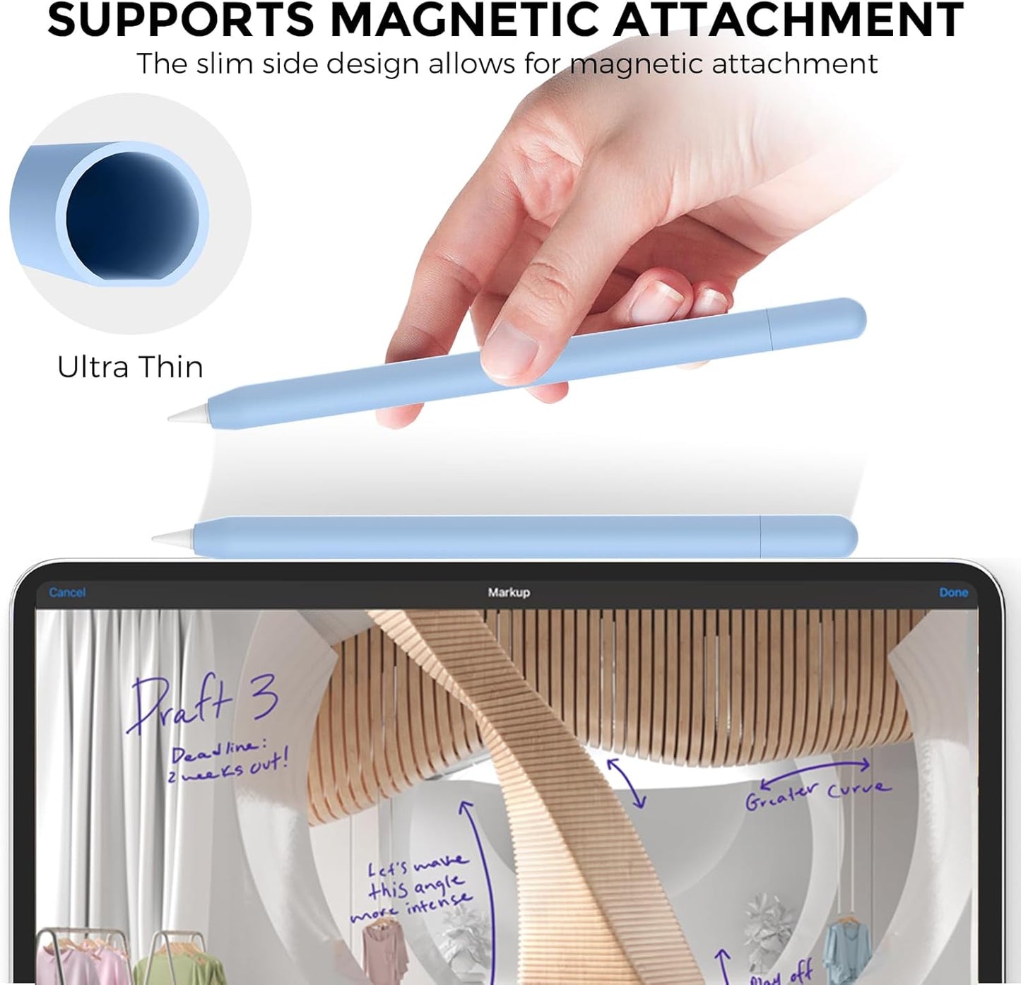 AhaStyle Silicone Case for Apple Pencil (USB-C) 2023 Ultra Thin Proteative Cover Skin Apple Pencil Sleeve Anti-Slip Grip Compatible with Apple Pencil USB C (Lavender)