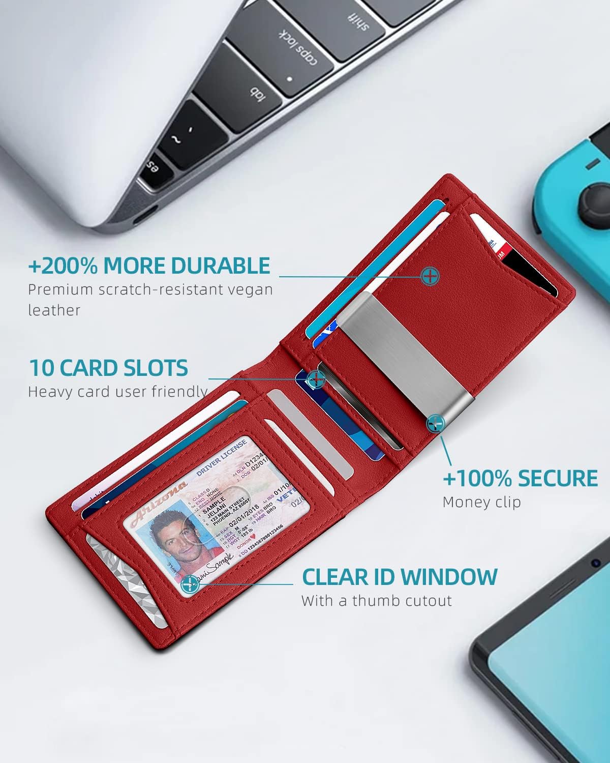 Zitahli Men's Wallets Airtag Holder Slim Rfid Leather with Gift Box