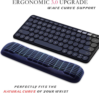 UnivoColors Ergonomic Mouse Wrist Rest,Latest 3.0 Wave Curve Design,High-Resilience Memory Foam Non-Slip Base,Reduces Wrist Fatigue,Ideal for Office Gaming & Long Hours of Use(Black)