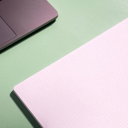 Notsu Dot Grid Desk Notepad 2 Pack | Minimalist Dotted Memo Mouse Pads with Premium Thick Paper, Small 5.5" x 8.5"
