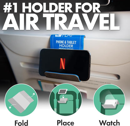 Flight Flap Airplane Phone Holder, Flexible Cell Phone Holder, Folding Cellphone Stand for Desk, Bed, Office, Treadmill - Airplane Gadgets for Long Travel Accessories - Plane Essentials (Green)