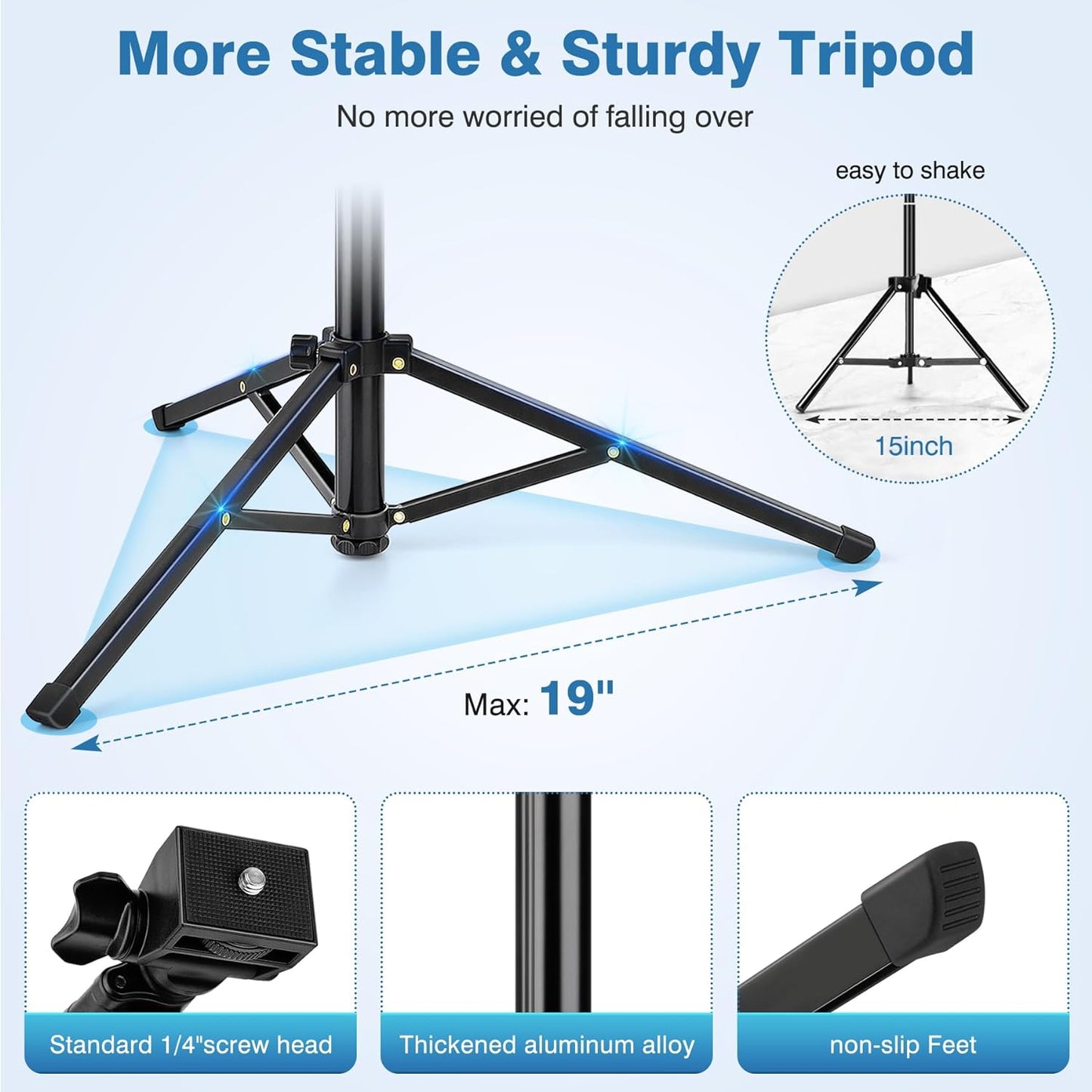 Phone Tripod, 86" Tall Tripod for iPhone with Flexible Gooseneck & Remote, Portable Aluminum Cellphone Stand for Selfies, Video Recording,Travel, Compatible with iPhone Android