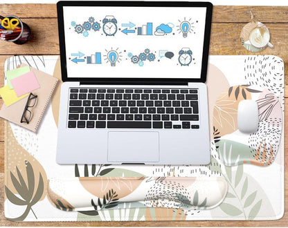 WB WEIRDBEAST Keyboard Wrist Rest Large Mouse Pad Wrist Support for Computer, 4 in 1 Memory Foam Keyboard Pad Desk Mat Ergonomic Hand Rest Wrist Cushion for Home Office Gaming-Pink