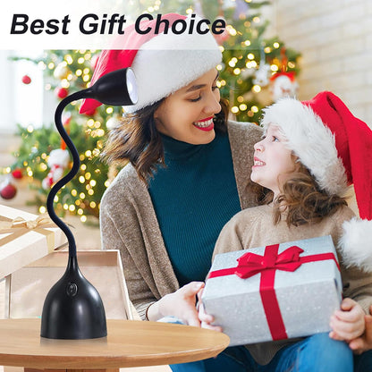 EJIAXIN Desk Lamp for Home Office - Clip on Reading Light and Bed Headboard Clamp Lamp, Bedside Gooseneck Table Lamp, Clip on Desk Lamps, Eye-Caring Desk Lamp for College Dorm Room Study Lamp, White