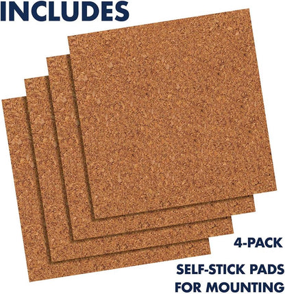 Quartet Cork Tiles, Bulletin Board Cork Panels 12" x 12" x 3/16", Natural, 4 Pack (102)