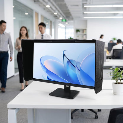 Monitor Hood Sunshade - Adjustable Light-Blocking Board for 17-27 Inch Desktop Monitors and Laptops, Sunshade for Reduced Glare and Improved Focus
