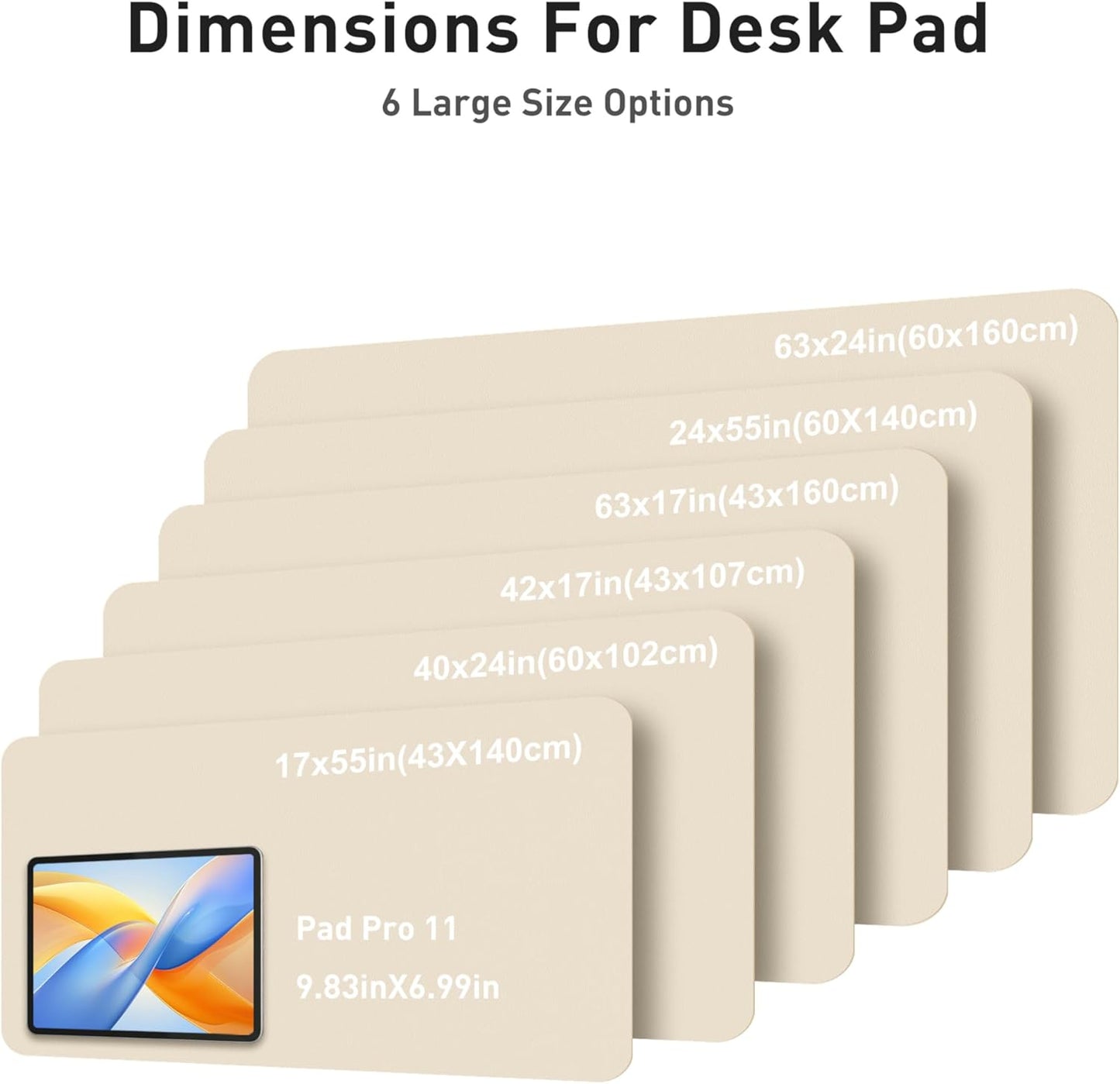 Aothia Non-Slip PU Leather Waterproof Laptop Desk Pad Protector, Blotter Mat, Writing and Mouse Pad for Office & Home, Beige, 23.6" x 13.7" - Colors B