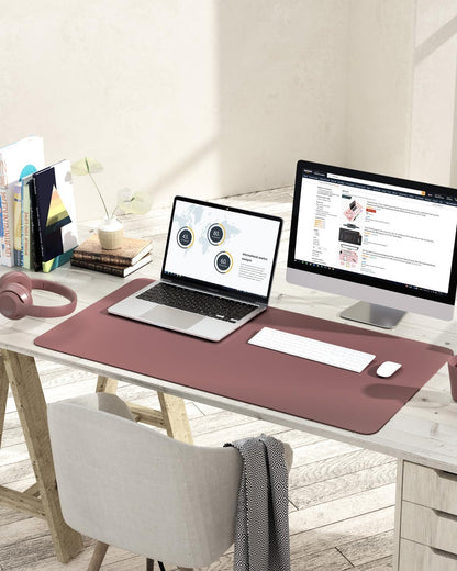 YSAGi Non-Slip Leather Desk Pad, Waterproof Laptop Computer Desk Keyboard Mat, Table Protector Blotter Mat, Large Mouse Pad for Office/Work/Home/Decor(Black, 31.5" x 15.7")