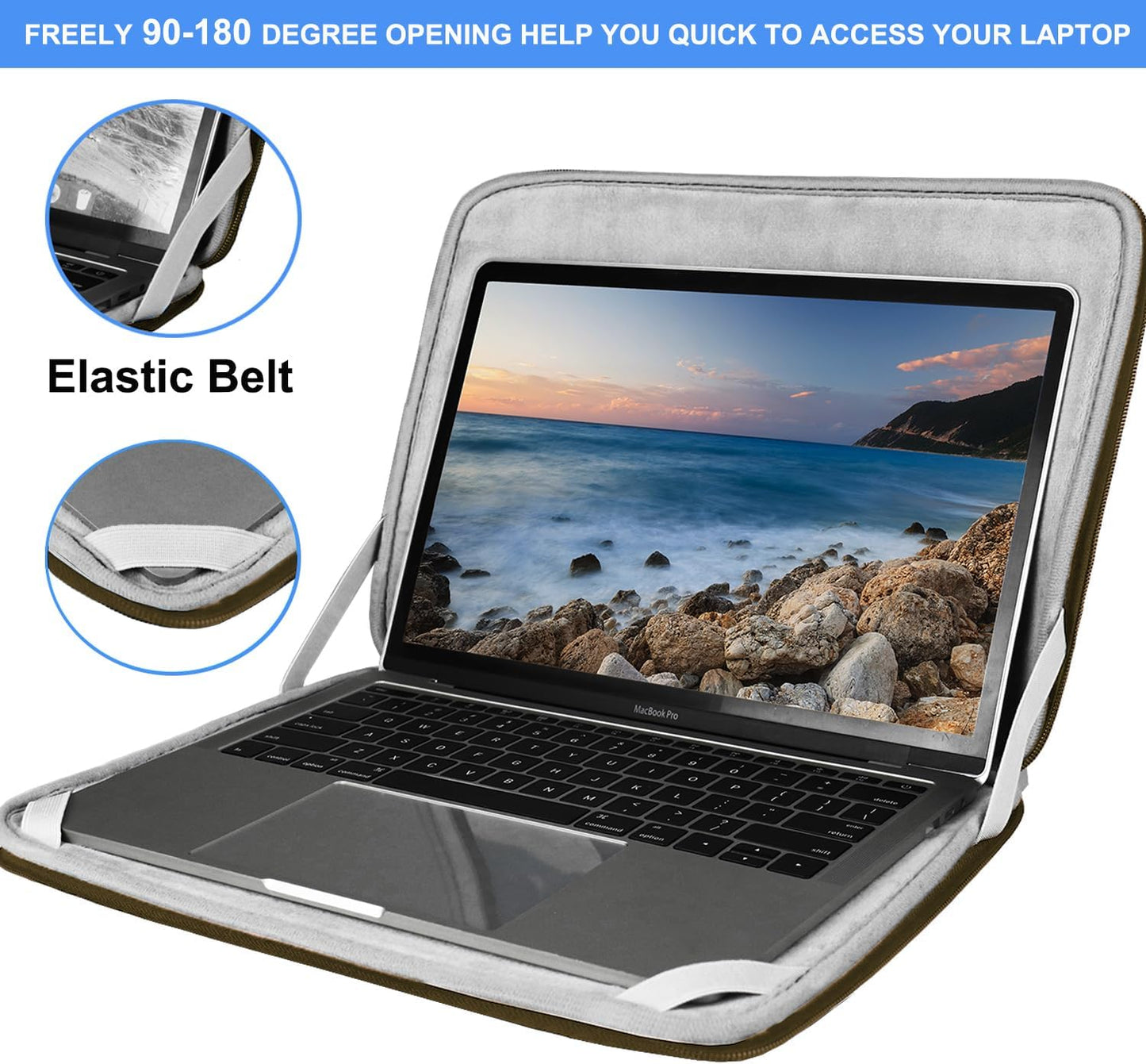 Laptop Sleeve 15.6 Inch, Durable Shockproof Protective Cover Flip Case Briefcase Carrying Computer Bag Case Compatible with 15.6 Inch HP, ASUS, Lenovo, Acer, Notebook, Computer, Black