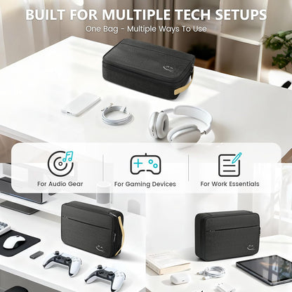 Travelkin Cord Organizer Travel, Electronic Organizer Travel Case, Cable Organizer Bag For Cords,Chargers Phone, Sd Card,Usbs (Black)