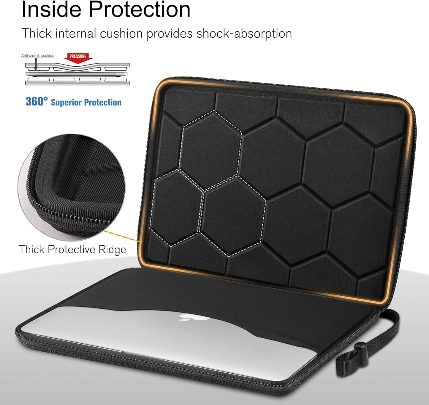 FINPAC Hard Laptop Sleeve Case for MacBook Neo A18 Pro,13 inch MacBook Air 2026 M5/M4/M3/M2/M1,14 inch MacBook Pro 2026 M5/M4/M3/M2 Pro/Max,Waterproof Case for Dell,Surface Laptop,HP,Acer,Black | Hard