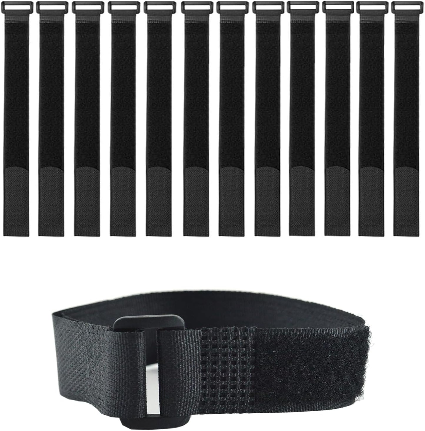 20 Pack (12 x 1 Inch) Reusable Fastening Cable Straps,Adjustable Multi-Purpose Hook and Loop Straps Nylon Cable Ties for Wire Cable Management Home Office Garage Outdoor Organization