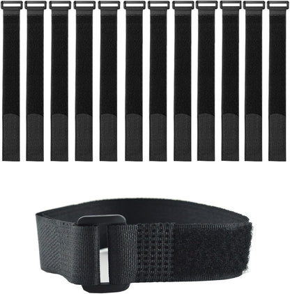 20 Pack (12 x 1 Inch) Reusable Fastening Cable Straps,Adjustable Multi-Purpose Hook and Loop Straps Nylon Cable Ties for Wire Cable Management Home Office Garage Outdoor Organization