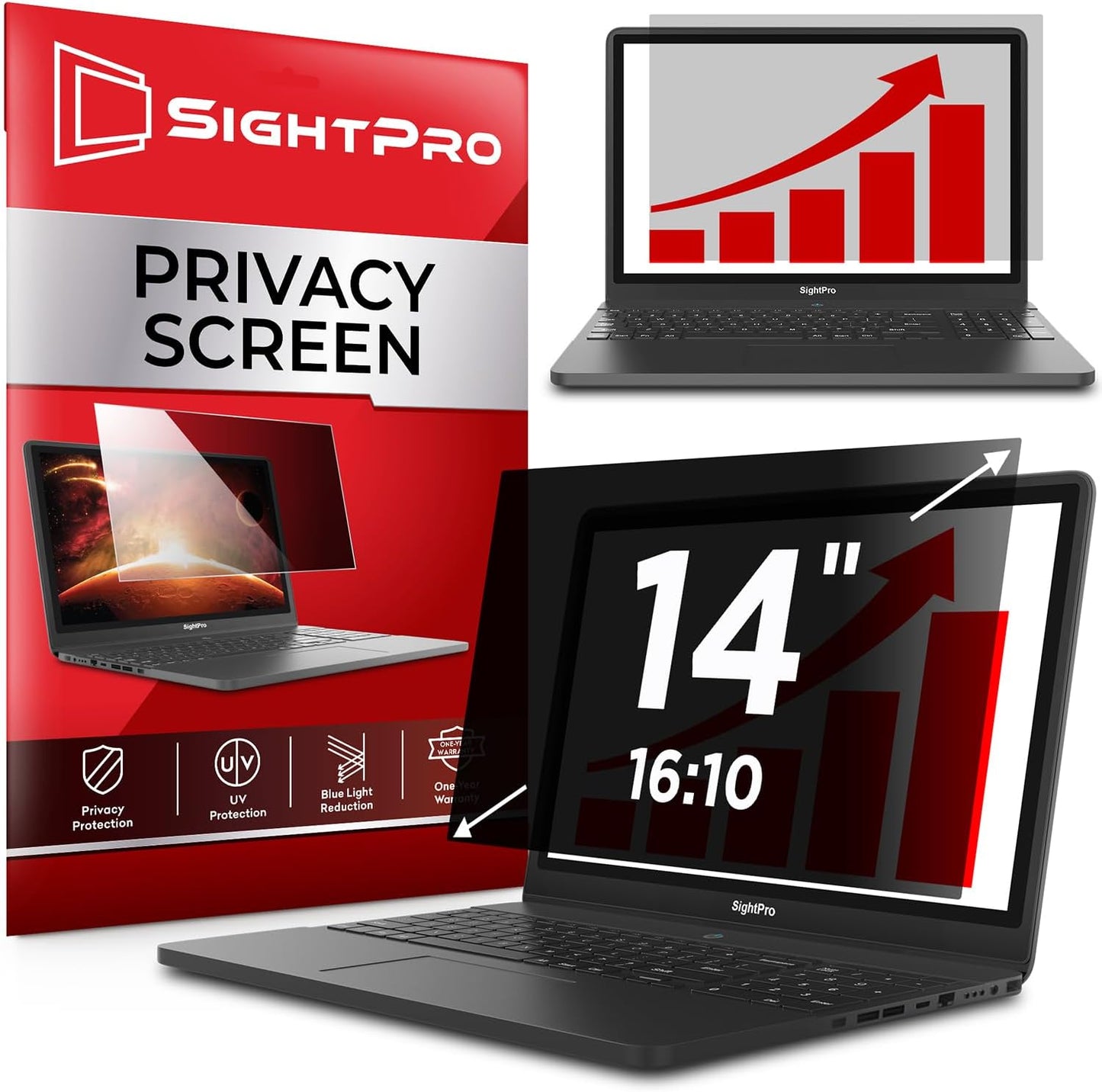 SightPro 24 Inch 16:9 Computer Privacy Screen Filter for Monitor - Privacy Shield and Anti-Glare Protector