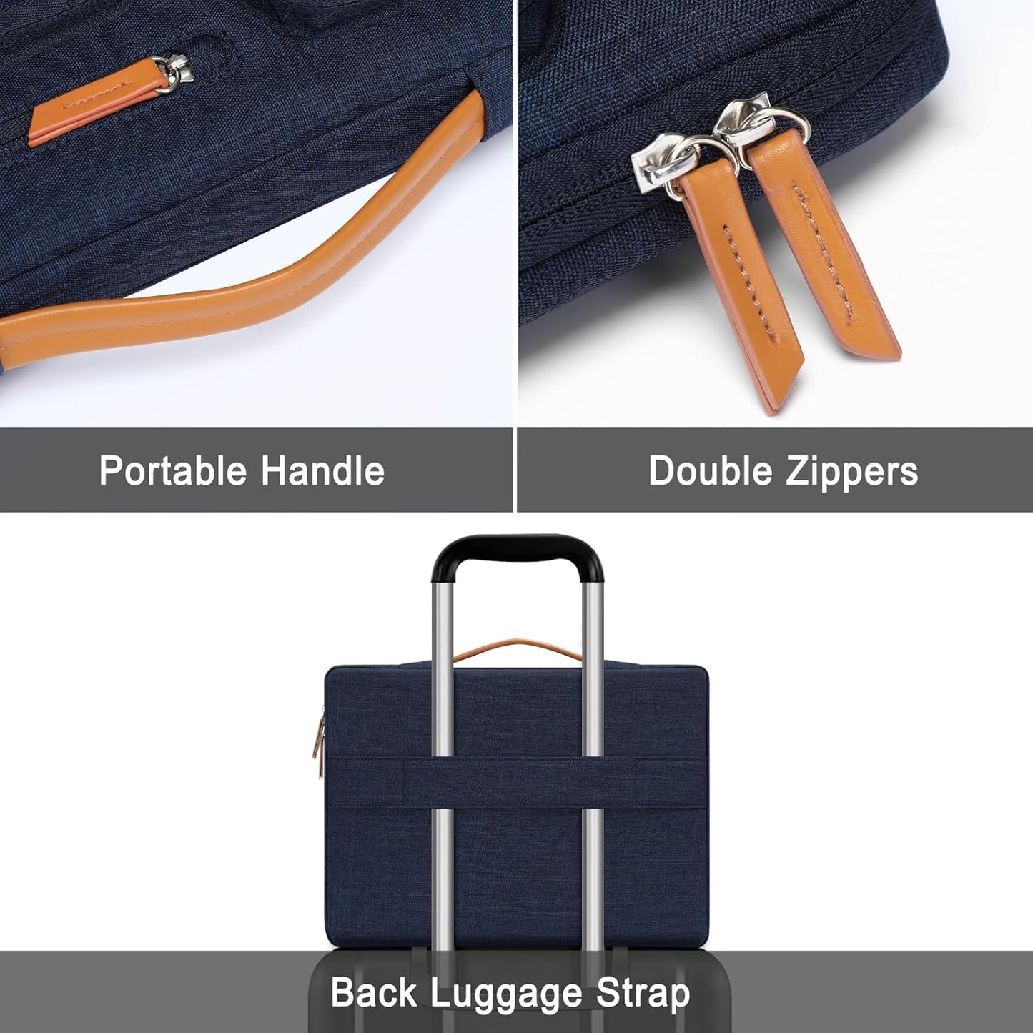MOSISO 9-11 inch Tablet Sleeve Case for iPad A16 2025, iPad Air 11 inch M3 M2, iPad Pro 11 M4, iPad 10/9/8/7th, Galaxy Tab A9+/S9/S8/Plus 11, Side Open Carrying Bag with 4 Zipper Pockets, Black
