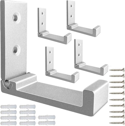 ZEYU Folding Coat Hooks, 5Pcs Wall Hooks for Hanging Coat Towel Hooks Hardware Heavy Duty Aluminum Alloy Headphone Holder No Rust Wall Mounted with Screws for Bags Fitness Equipment