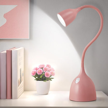 EJIAXIN Desk Lamp for Home Office - Clip on Reading Light and Bed Headboard Clamp Lamp, Bedside Gooseneck Table Lamp, Clip on Desk Lamps, Eye-Caring Desk Lamp for College Dorm Room Study Lamp, White