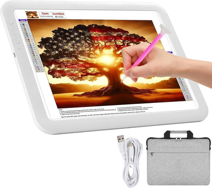 Rechargeable A4 LED Light Box with Carry Bag, elice Wireless Lightbox Drawing Light Table Light Pad Light Copy Board for Artist Sketching, Up to 8860 Lux Super Bright Lightpad for Cricut Weeding Vinyl