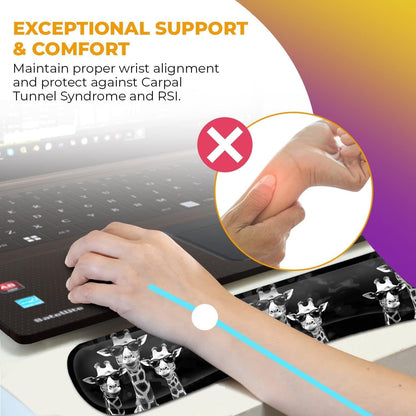 Mouse Pad with Wrist Support, Ergonomic Gel Mouse Pad Beautiful Flowers,Pink Hyacinths on Wood Panel，Non-Slip Durable, Memory Foam Keyboard Wrist Rest, Suitable for Office Typing Games
