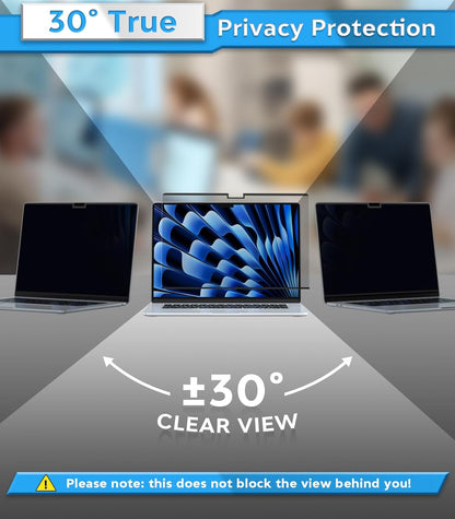 PYS Magnetic Laptop Privacy Screen Filter 15.6 Inch 16:9 - Detachable Computer Screen Privacy Shield, Anti-Glare Blue Light, Removable 15.6" Screen Protector for Lenovo, HP, Dell, Acer, ASUS