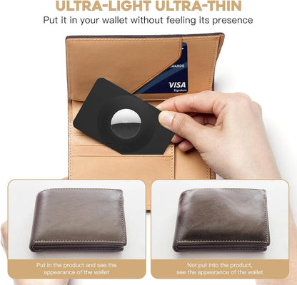 2 Pack Ultra Thin Wallet Holder Card Case for Apple AirTag, Lightweight GPS Tracker Cover for Wallet, Purse, Handbag, Keys, Clutch Bag