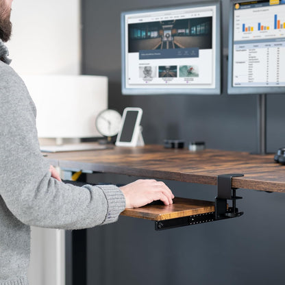 VIVO Large Keyboard Tray Under Desk Pull Out with Extra Sturdy C Clamp Mount System, 27 (33 Including Clamps) x 11 Inch Slide-Out Platform Computer Drawer for Typing, Black, MOUNT-KB05E