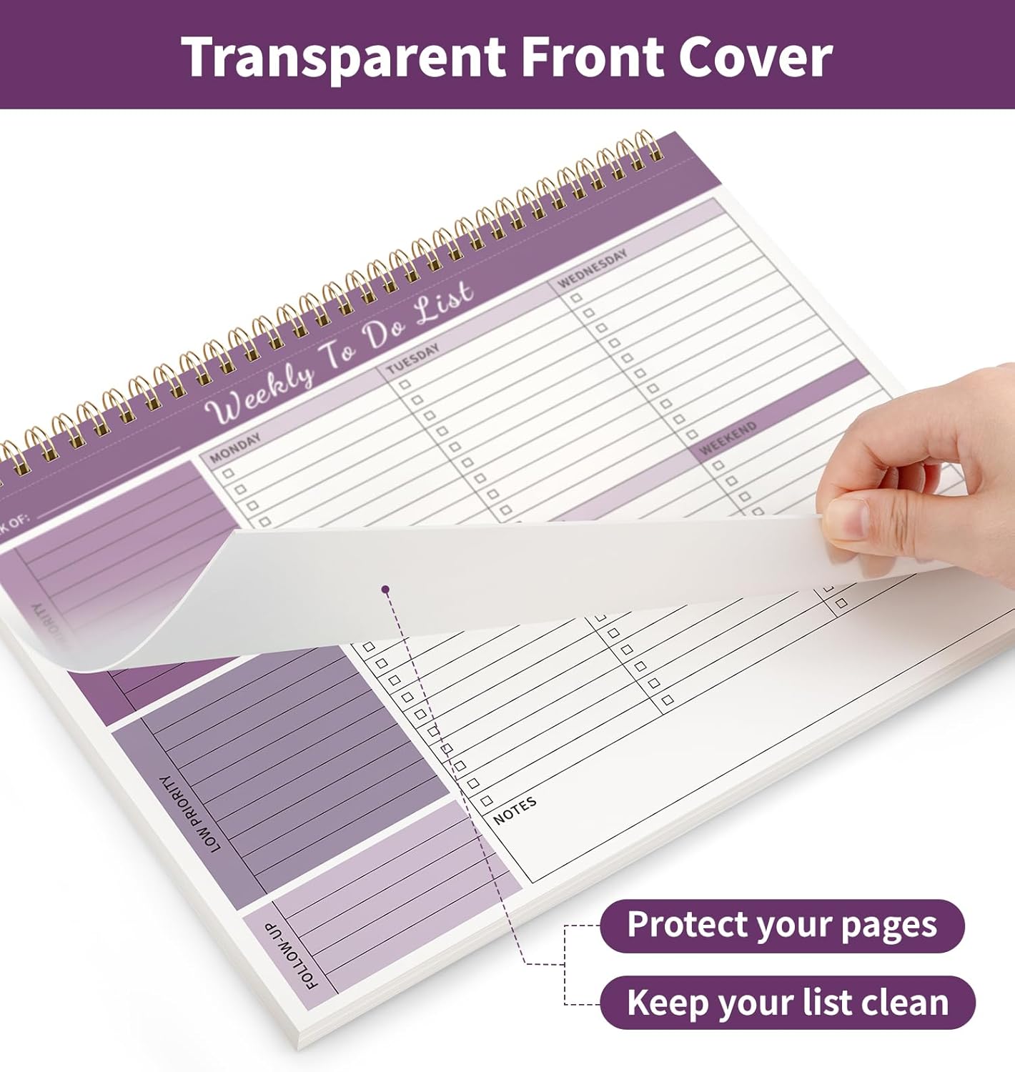 104 Pgs Weekly To Do List Notepad, 52 Duplex-Printed Undated Sheets 100 GSM（8.5"×11") Weekly Desk Planner For Work Home School Office Desk Accessories Supplies & Goal Setting Tasks - Green