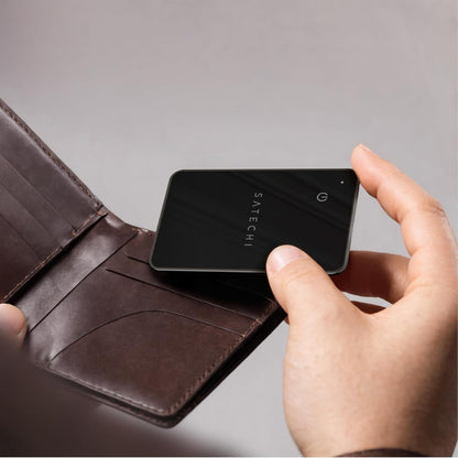 Satechi FindAll Wallet Card with Find My, Wallet Tracker Card with Left Behind Notification, Sound Alert and Wireless Charging, Works with iPhone, iPad, Mac – Black
