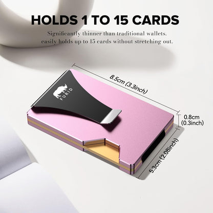 furid Airtag Wallet Men Slim: Metal Wallets with Airtag Holder, Air Tag Wallet for Men with 2 Money Clip Replaceable Gift Boxed