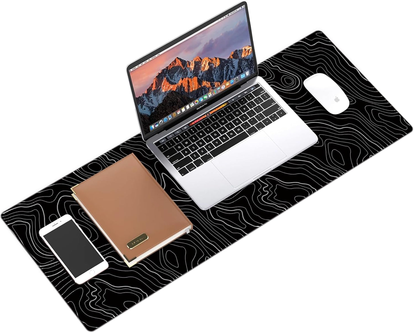 Galdas Mouse Pad For Gaming,Forest Background Pattern XXL XL Large Mouse Mat Long Extended MousePad Desk Mat Non-Slip Rubber Mice Pads Stitched Edges Thin (31.5 x 11.8 x 0.12 Inches) Tree