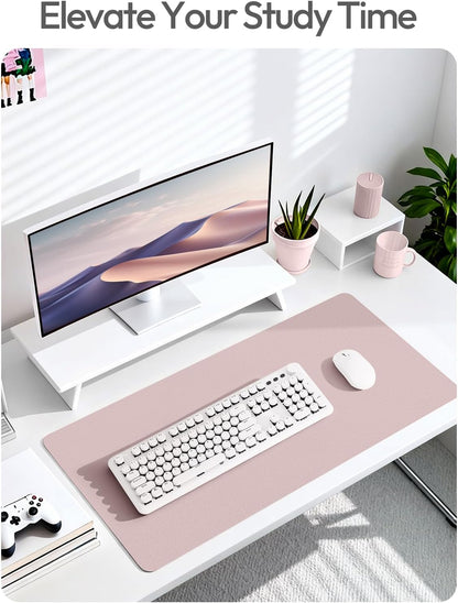 YSAGi Leather Office Desk Pad Protector, Large Mouse Pad, Non-Slip, PU Leather, Laptop Desk Blotter, Waterproof Writing Pad for Office and Home, Black, 23.6" x 13.8" - Colors A